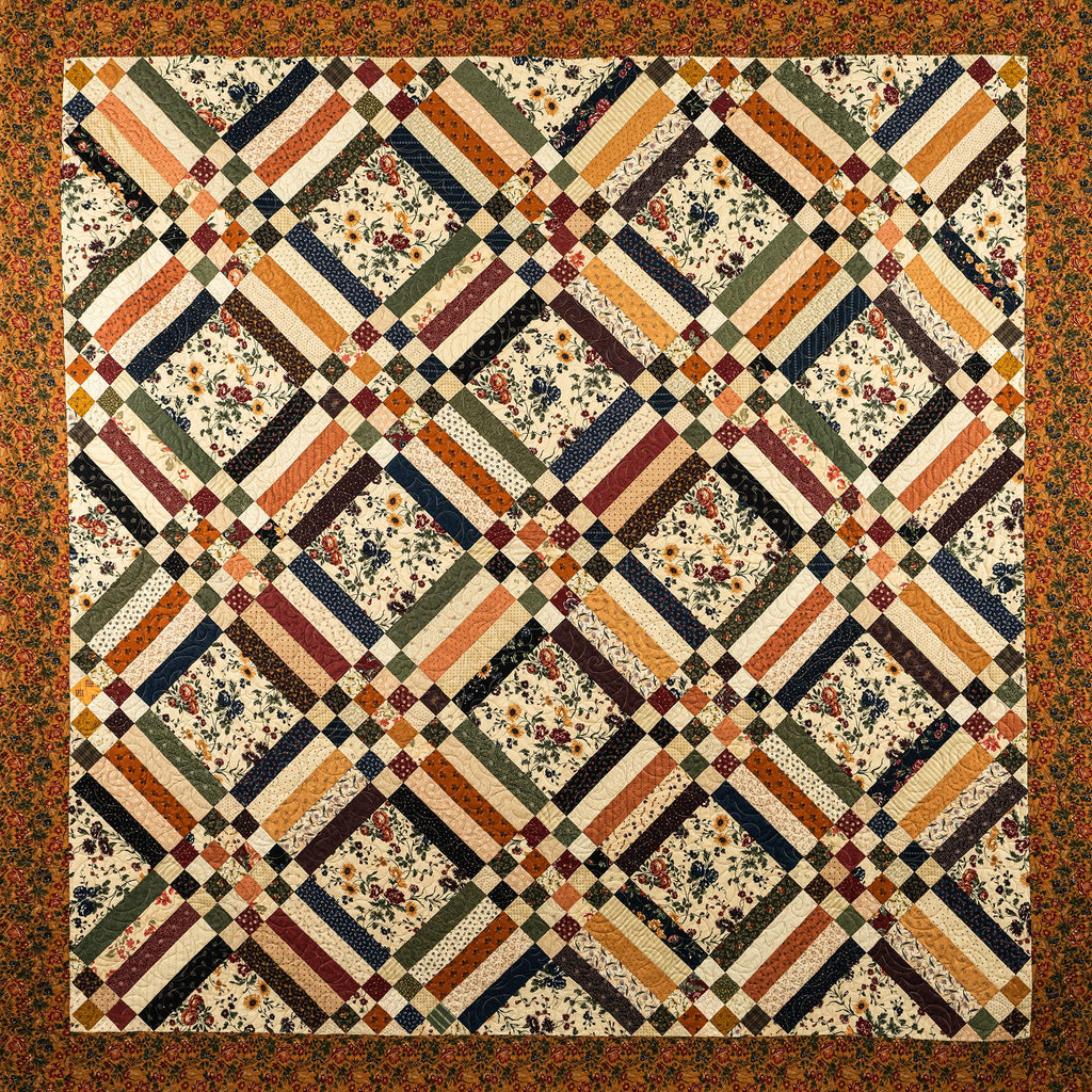 Colorful quilt with geometric pattern