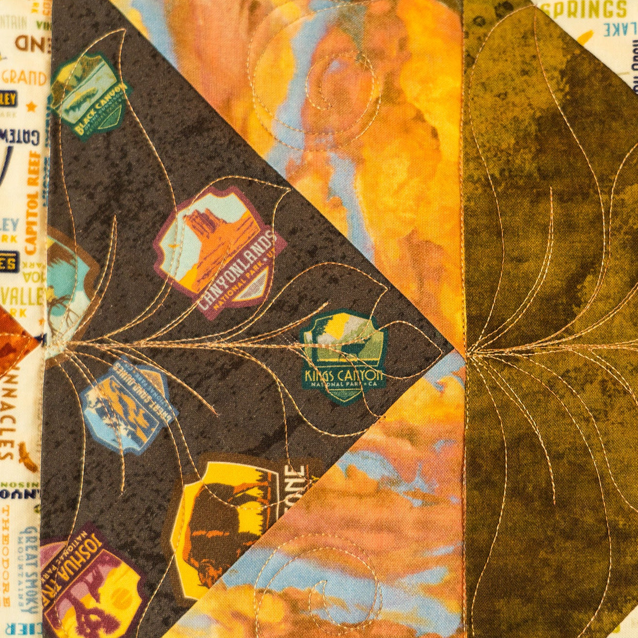 Artistic depiction of a leaf with a collage of text and graphics in the background